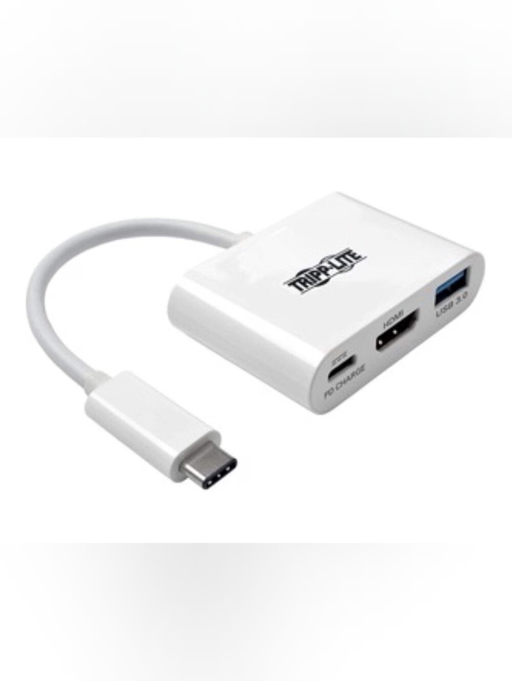 Brand New Tripp Lite USB-C to 4K HDMI + USB A HUB Adapter and Charging - White